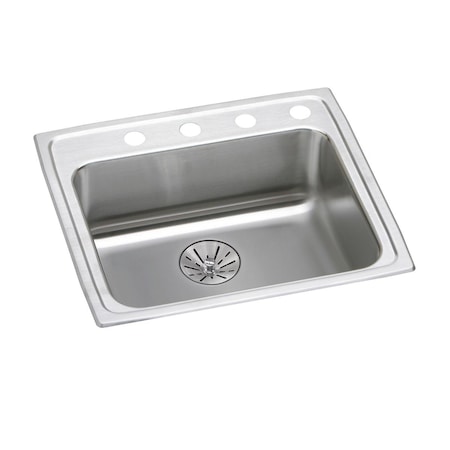Elkay Lustertone Stainless Steel 25 X 21-1/4 X 6-1/2 Single Bowl Top Mount Ada Sink With Perfect Drain LRAD252165PD4